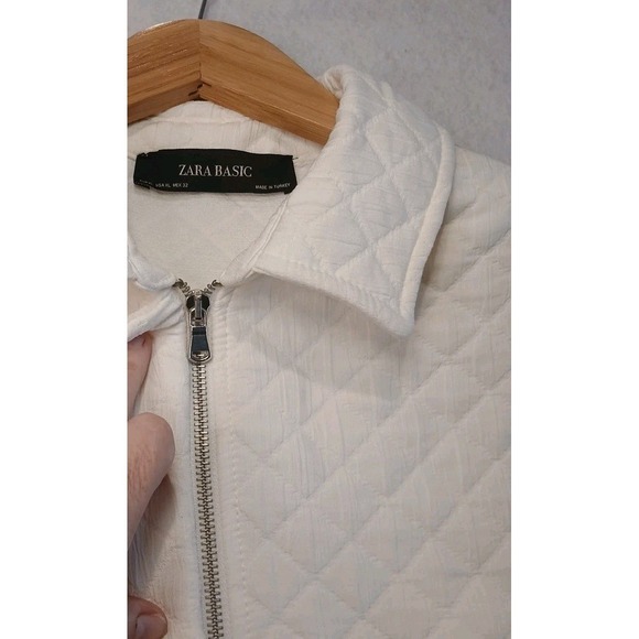 ZARA Quilted Jacket Pockets Zipper Diamond quilted jacket Boxy Layer - Picture 4 of 8
